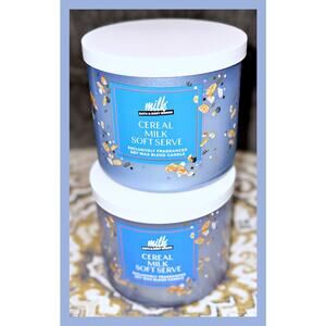 Lot of 2 Bath & Body Works Cereal Milk Bar Soft Serve Large 3-Wick Candle 14.5oz
